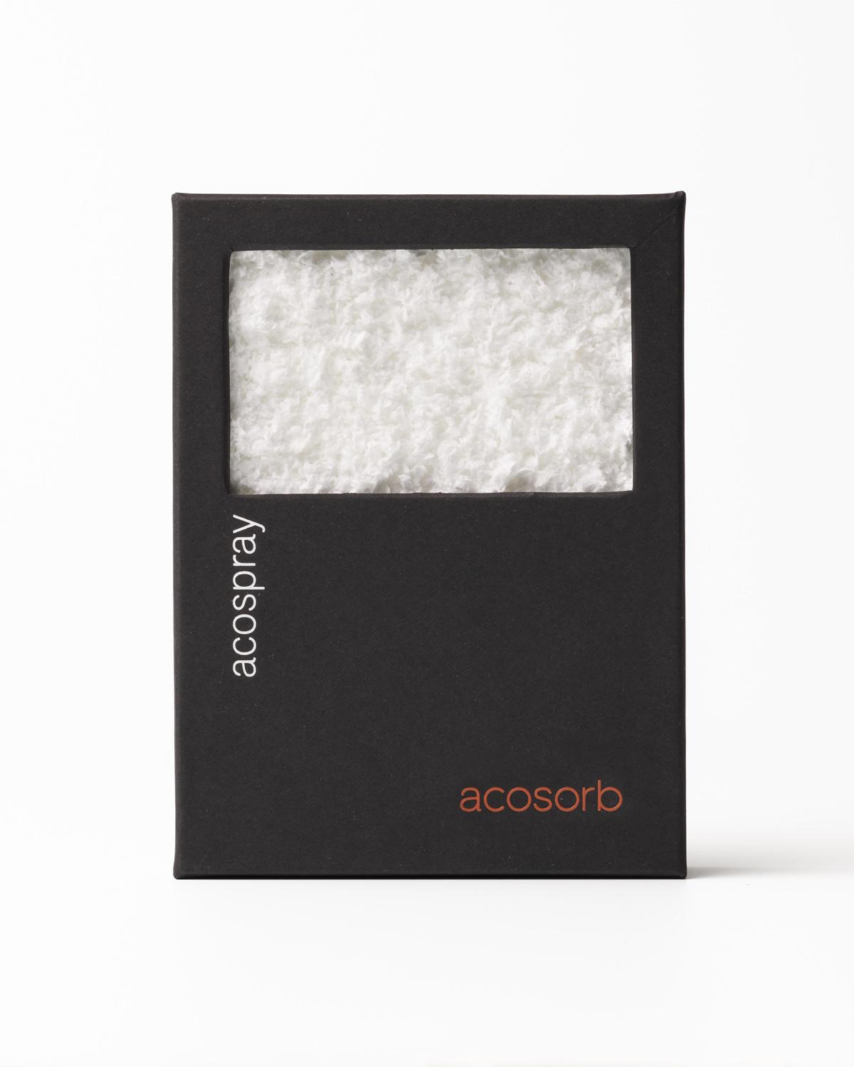 Acosorb Acospray DC2-1.0 sample in Oman grey box, front view