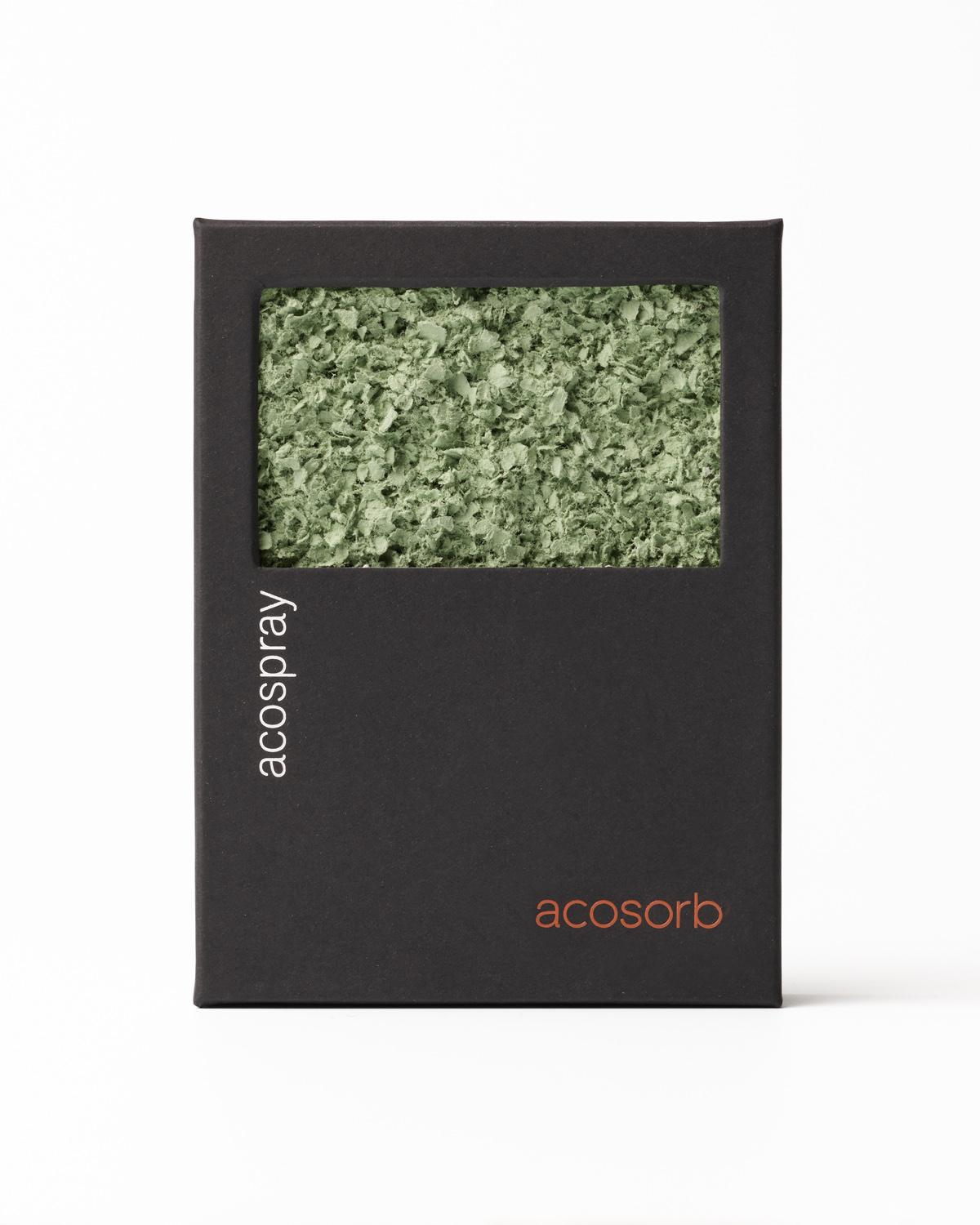 Sample board of Acosorb Acospray DC3 in Olive Green color