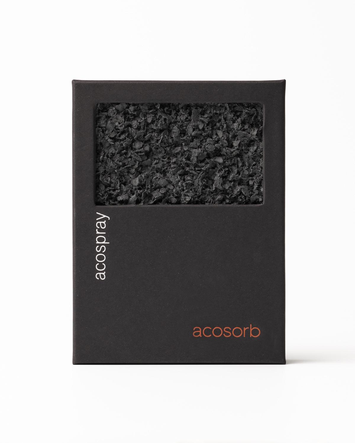 Sample board of Acosorb Acospray DC3 in Oman Grey color