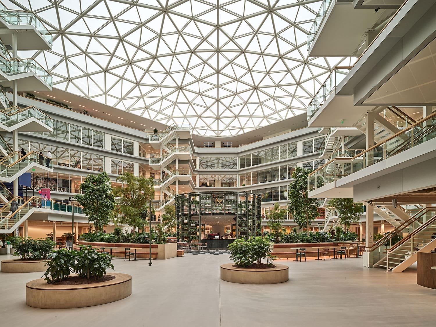 Shopping mall with acoustic ceiling solutions by Acosorb