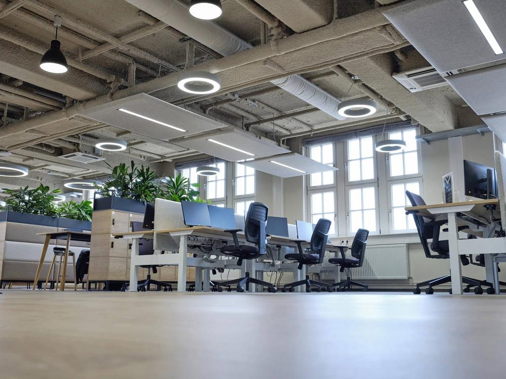 Modern office space in Hannover with Acosorb acoustic ceiling